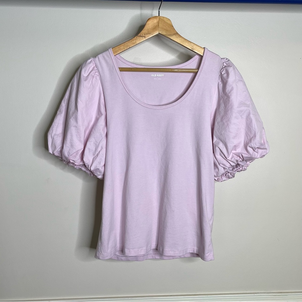Old Navy‎ Puff Sleeve T shirt baby pink size Large